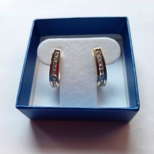 Diamond Hoop Lever Back Earrings w/appraisal